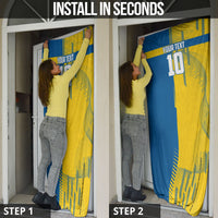 Personalized Sweden Soccer Door Cover Swedish Flag - Moose Football Mascot