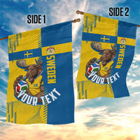 Personalized Sweden Soccer Garden Flag Swedish Flag - Moose Football Mascot
