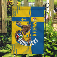 Personalized Sweden Soccer Garden Flag Swedish Flag - Moose Football Mascot