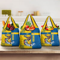 Personalized Sweden Soccer Grocery Bag Swedish Flag - Moose Football Mascot