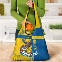 Personalized Sweden Soccer Grocery Bag Swedish Flag - Moose Football Mascot