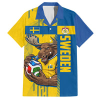 Personalized Sweden Soccer Hawaiian Shirt Swedish Flag - Moose Football Mascot