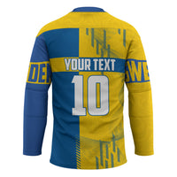 Personalized Sweden Soccer Hockey Jersey Swedish Flag - Moose Football Mascot