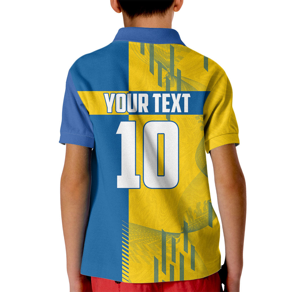 Personalized Sweden Soccer Kid Polo Shirt Swedish Flag - Moose Football Mascot