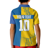 Personalized Sweden Soccer Kid Polo Shirt Swedish Flag - Moose Football Mascot