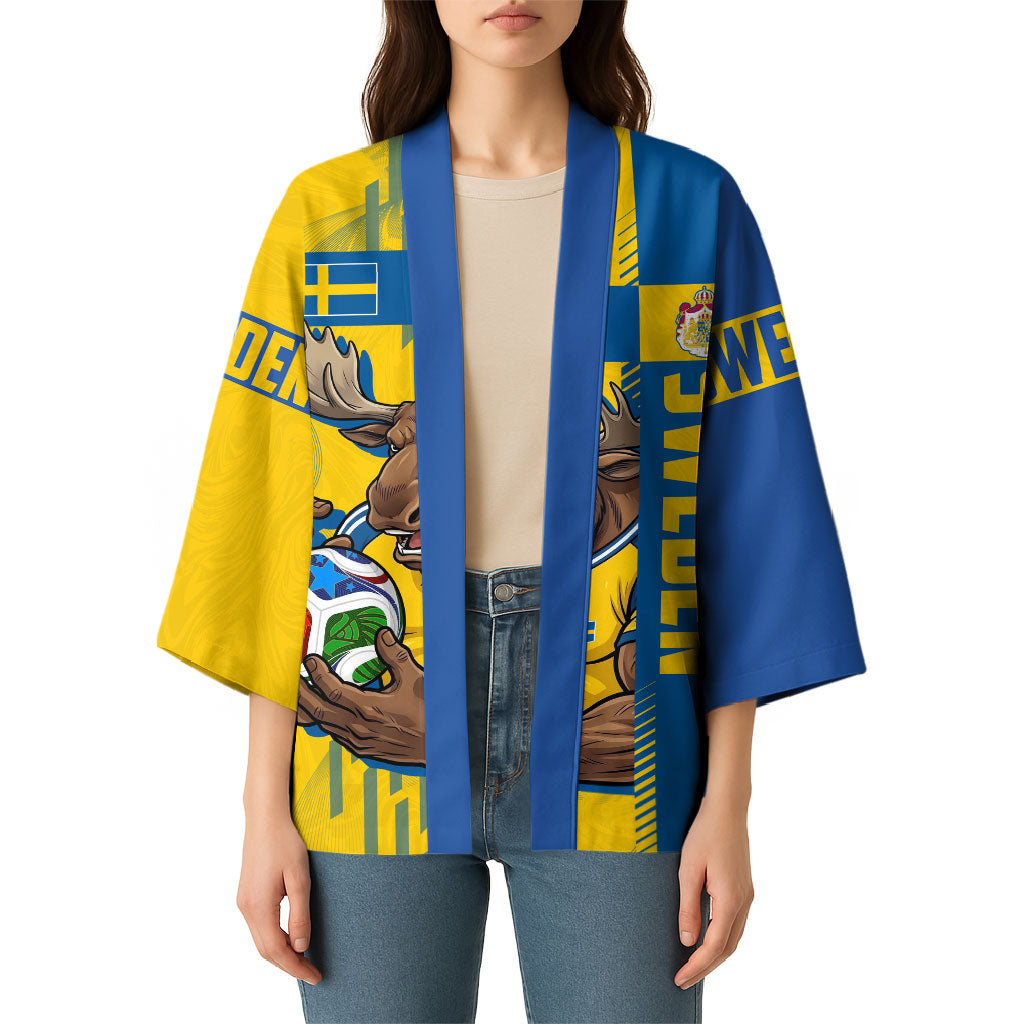Personalized Sweden Soccer Kimono Swedish Flag - Moose Football Mascot