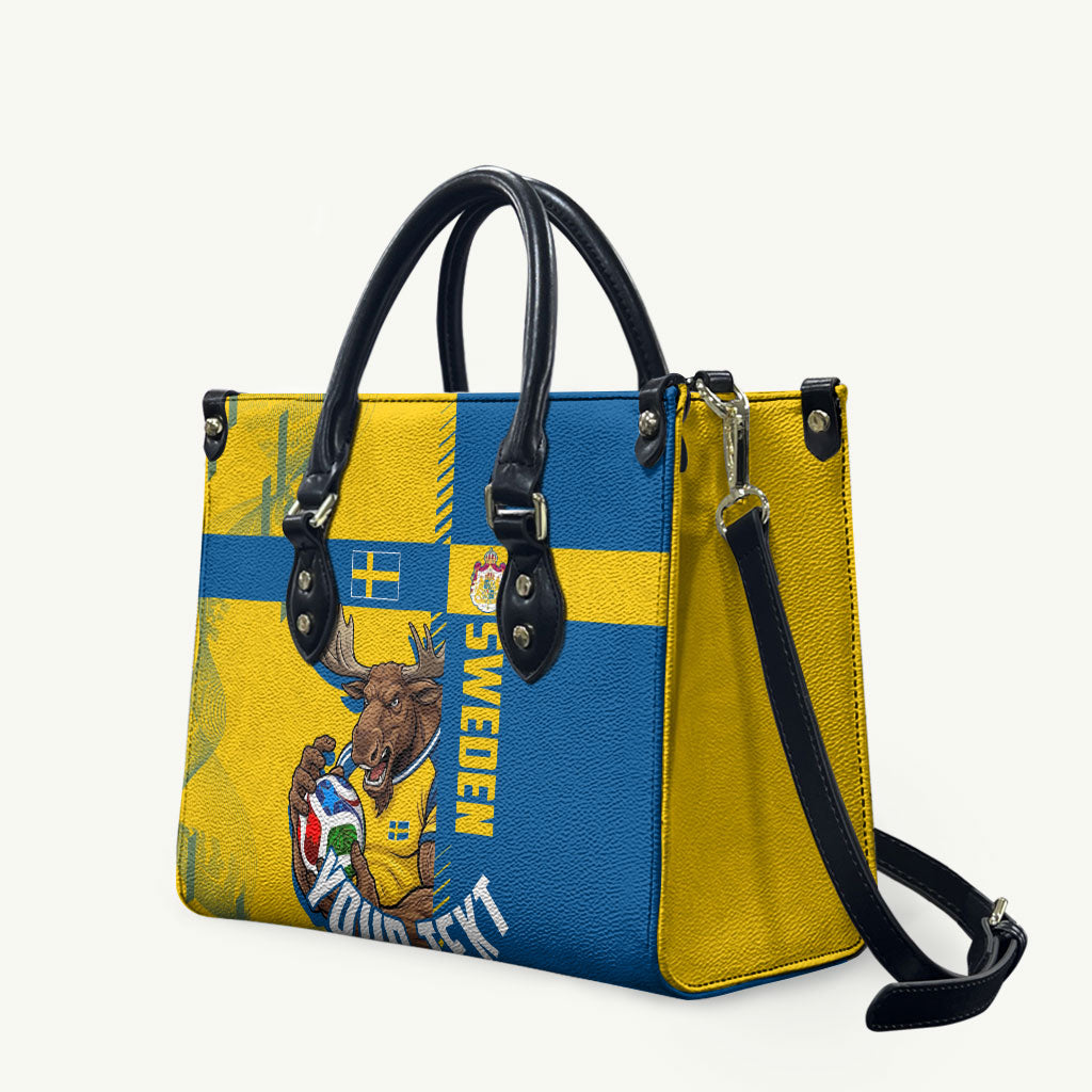 Personalized Sweden Soccer Leather Bag Swedish Flag - Moose Football Mascot