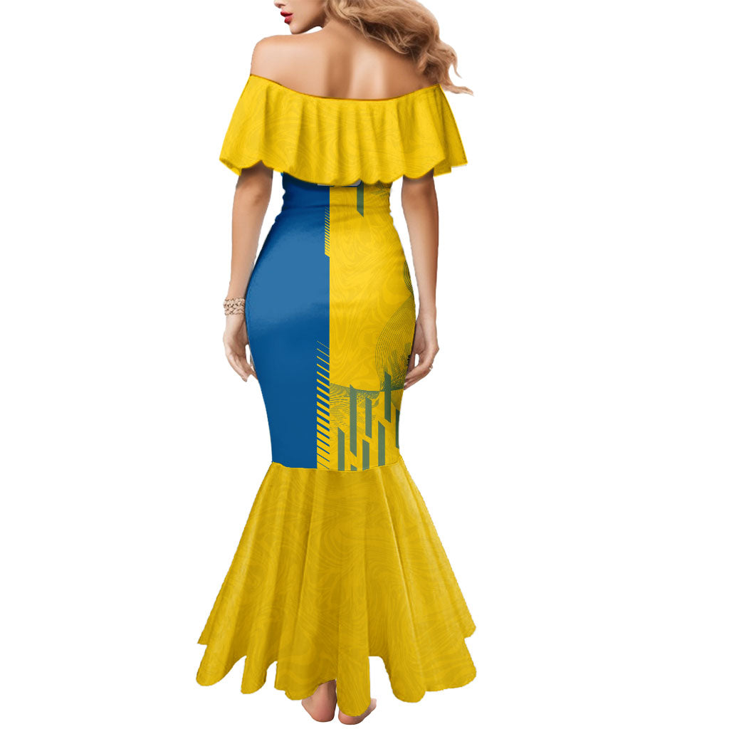 Personalized Sweden Soccer Mermaid Dress Swedish Flag - Moose Football Mascot