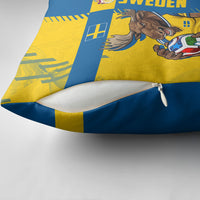 Personalized Sweden Soccer Pillow Cover Swedish Flag - Moose Football Mascot