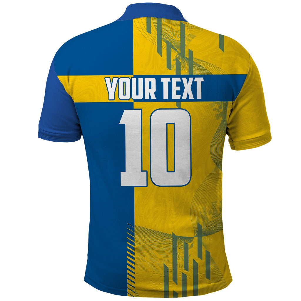 Personalized Sweden Soccer Polo Shirt Swedish Flag - Moose Football Mascot