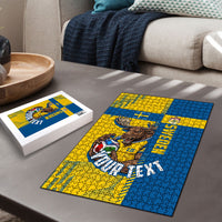 Personalized Sweden Soccer Puzzle Swedish Flag - Moose Football Mascot