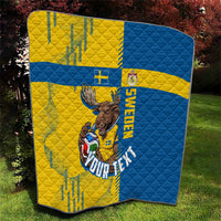 Personalized Sweden Soccer Quilt Swedish Flag - Moose Football Mascot