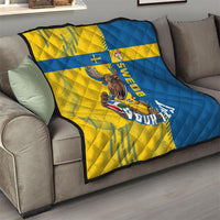 Personalized Sweden Soccer Quilt Swedish Flag - Moose Football Mascot
