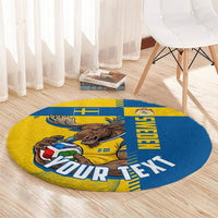 Personalized Sweden Soccer Round Carpet Swedish Flag - Moose Football Mascot