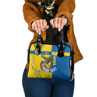 Personalized Sweden Soccer Shoulder Handbag Swedish Flag - Moose Football Mascot