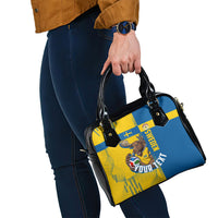 Personalized Sweden Soccer Shoulder Handbag Swedish Flag - Moose Football Mascot