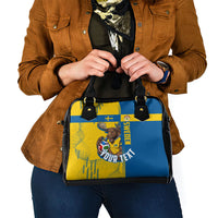 Personalized Sweden Soccer Shoulder Handbag Swedish Flag - Moose Football Mascot
