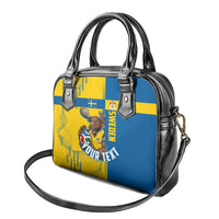 Personalized Sweden Soccer Shoulder Handbag Swedish Flag - Moose Football Mascot