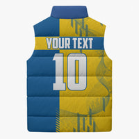 Personalized Sweden Soccer Sleeveless Puffer Jacket Swedish Flag - Moose Football Mascot