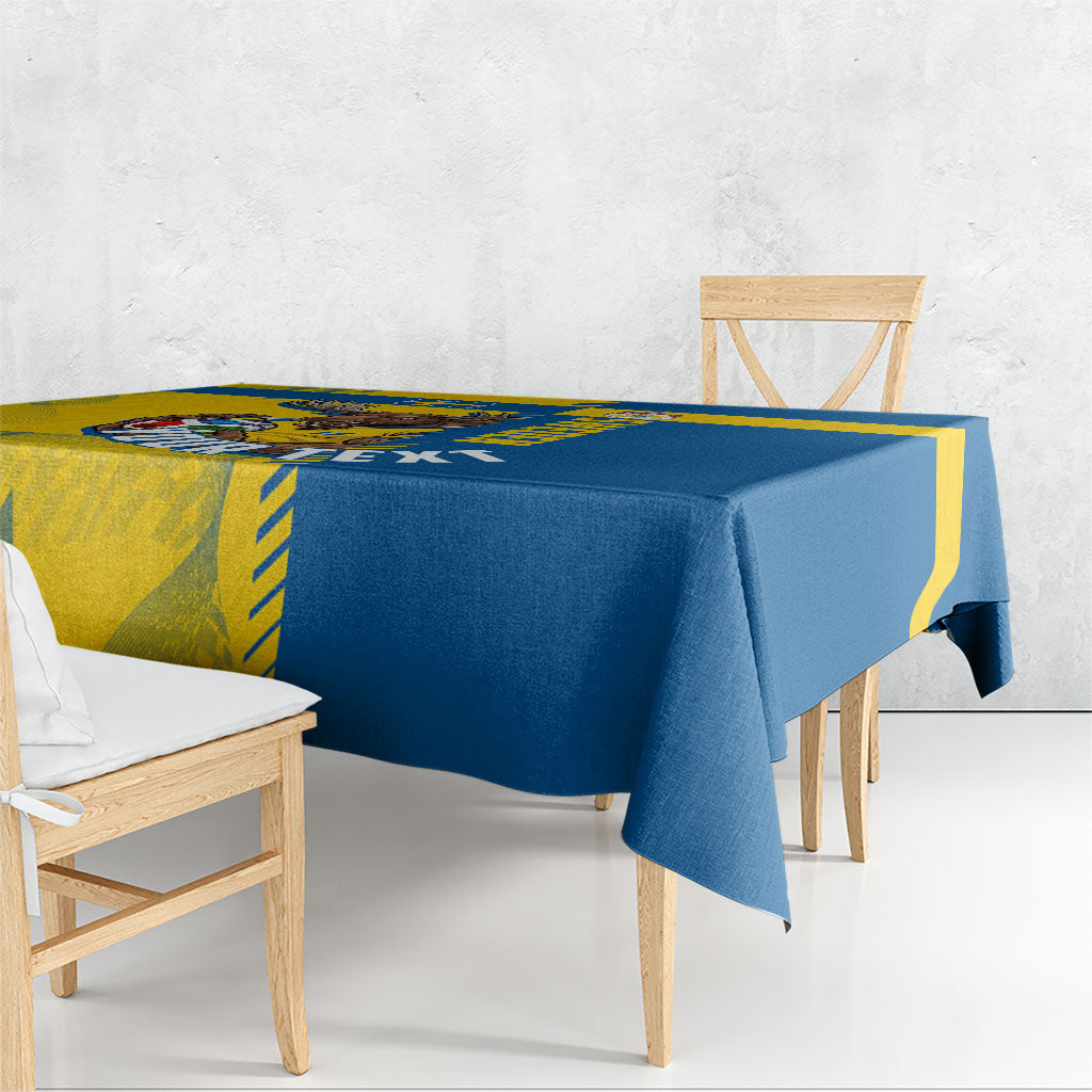 Personalized Sweden Soccer Tablecloth Swedish Flag - Moose Football Mascot