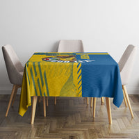 Personalized Sweden Soccer Tablecloth Swedish Flag - Moose Football Mascot