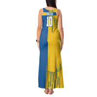 Personalized Sweden Soccer Tank Maxi Dress Swedish Flag - Moose Football Mascot