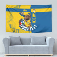 Personalized Sweden Soccer Tapestry Swedish Flag - Moose Football Mascot