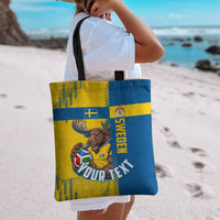 Personalized Sweden Soccer Tote Bag Swedish Flag - Moose Football Mascot