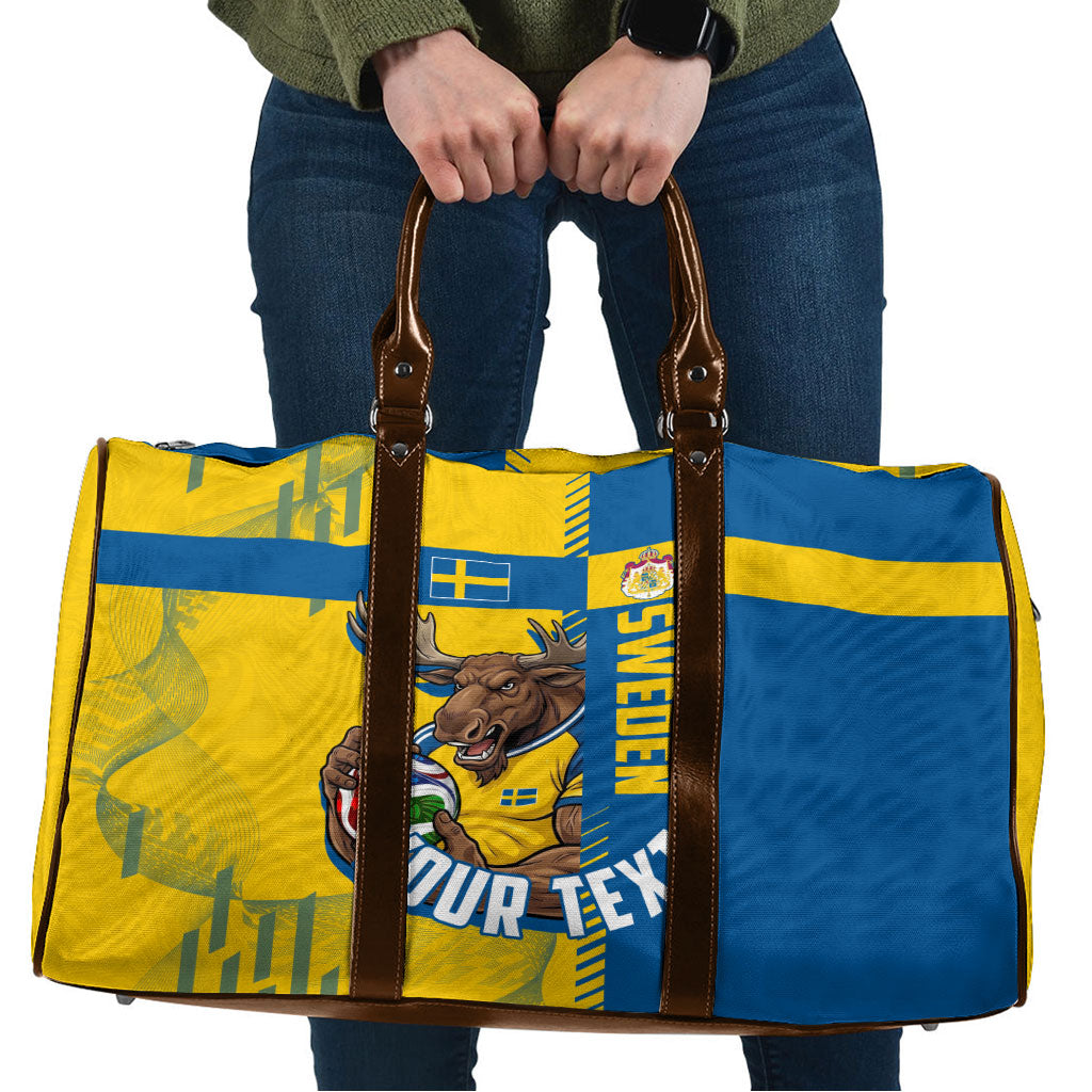 Personalized Sweden Soccer Travel Bag Swedish Flag - Moose Football Mascot