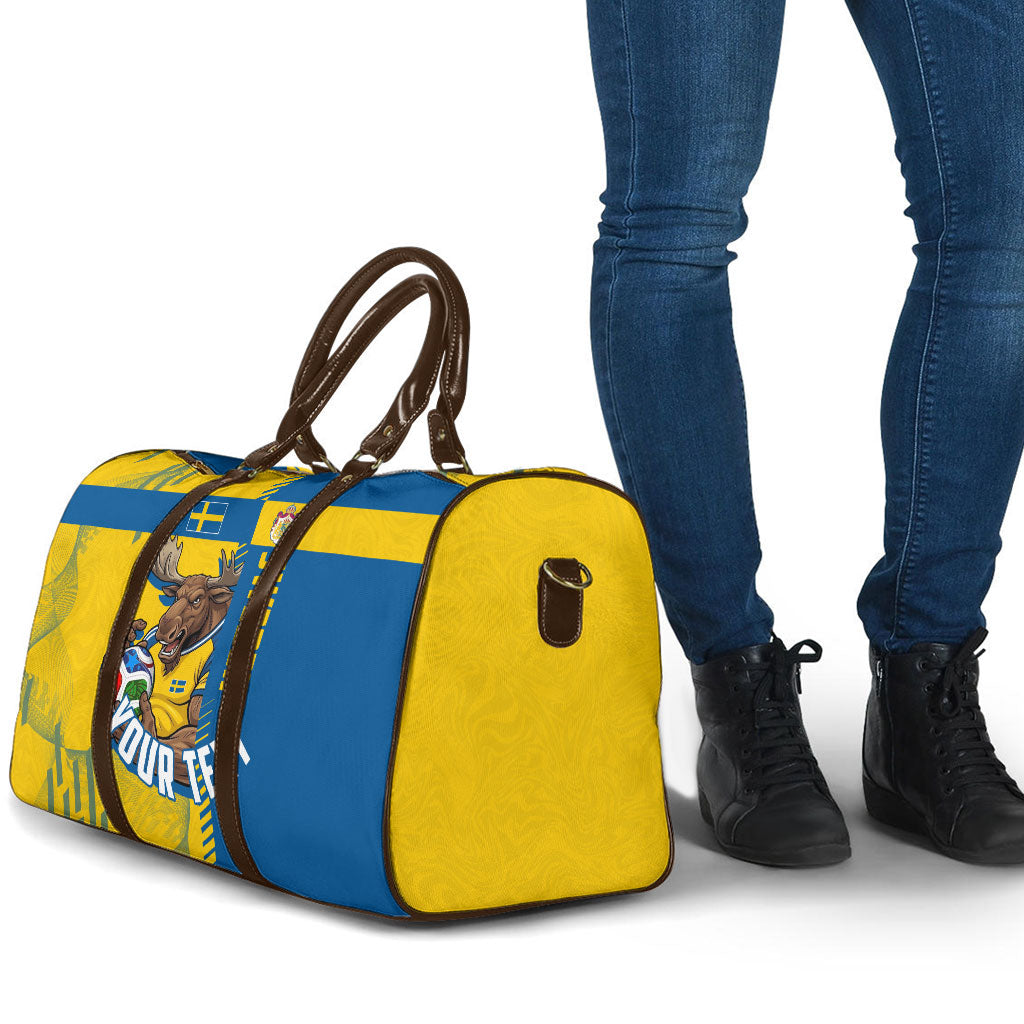 Personalized Sweden Soccer Travel Bag Swedish Flag - Moose Football Mascot