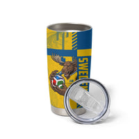 Personalized Sweden Soccer Tumbler Cup Swedish Flag - Moose Football Mascot