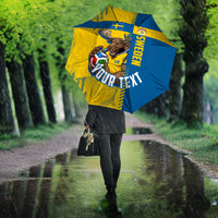 Personalized Sweden Soccer Umbrella Swedish Flag - Moose Football Mascot