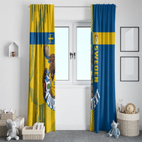 Personalized Sweden Soccer Window Curtain Swedish Flag - Moose Football Mascot