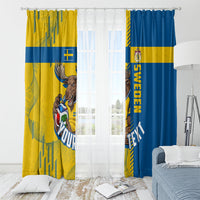 Personalized Sweden Soccer Window Curtain Swedish Flag - Moose Football Mascot