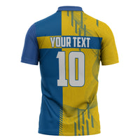 Personalized Sweden Soccer Zipper Polo Shirt Swedish Flag - Moose Football Mascot