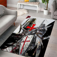 Knights Templar Crusader Area Rug Medieval Armor Red Cross Shield
