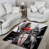 Knights Templar Crusader Area Rug Medieval Armor Red Cross Shield