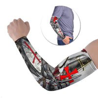 Knights Templar Crusader Arm Sleeves Medieval Armor Red Cross Shield