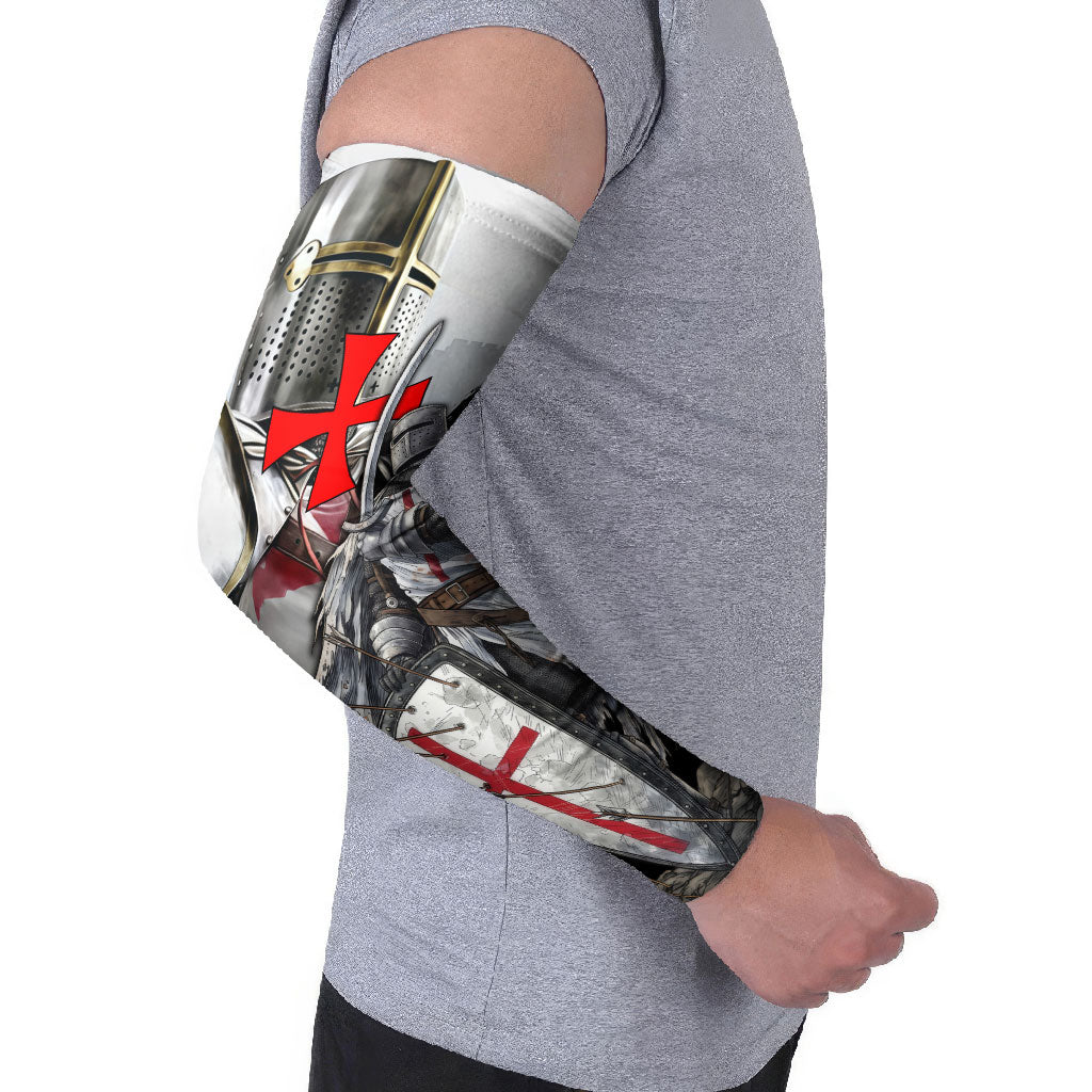 Knights Templar Crusader Arm Sleeves Medieval Armor Red Cross Shield