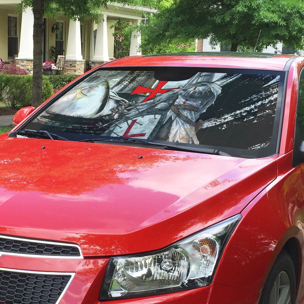 Knights Templar Crusader Auto Sun Shade Medieval Armor Red Cross Shield