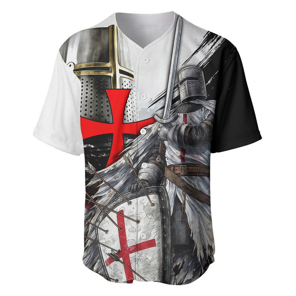 Knights Templar Crusader Baseball Jersey Medieval Armor Red Cross Shield