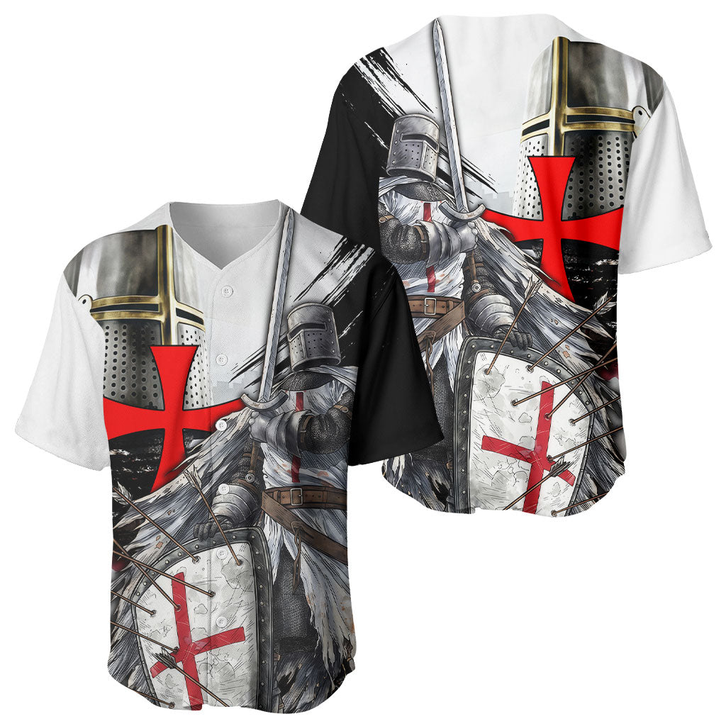 Knights Templar Crusader Baseball Jersey Medieval Armor Red Cross Shield