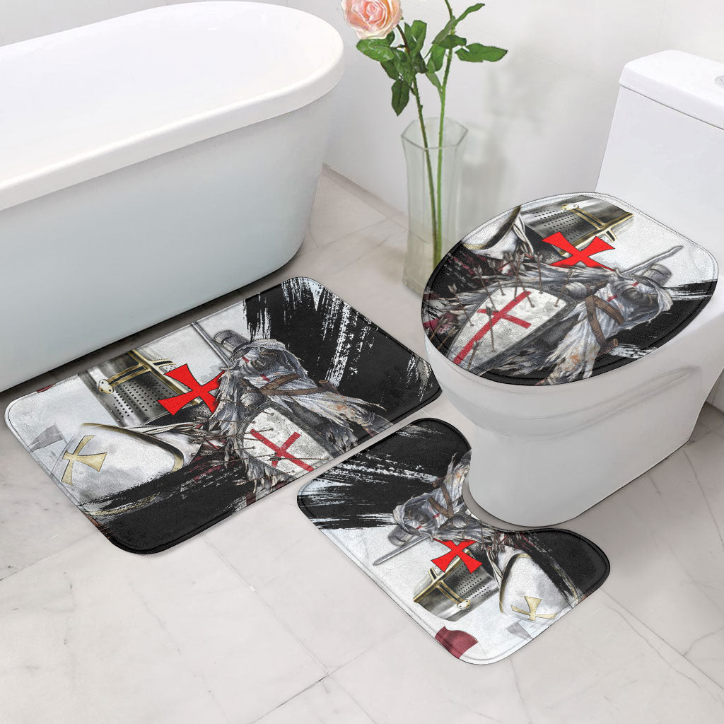 Knights Templar Crusader Bathroom Set Medieval Armor Red Cross Shield