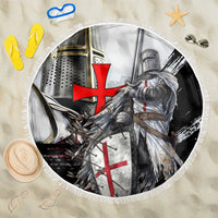 Knights Templar Crusader Beach Blanket Medieval Armor Red Cross Shield