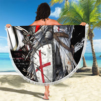Knights Templar Crusader Beach Blanket Medieval Armor Red Cross Shield