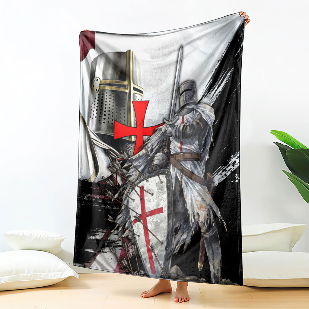 Knights Templar Crusader Blanket Medieval Armor Red Cross Shield