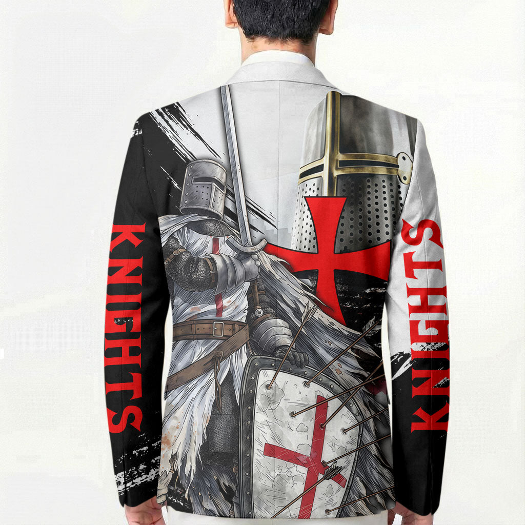 Knights Templar Crusader Blazer Medieval Armor Red Cross Shield
