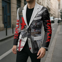 Knights Templar Crusader Blazer Medieval Armor Red Cross Shield
