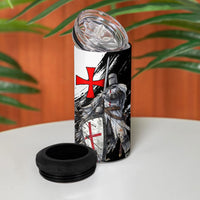 Knights Templar Crusader 4 in 1 Can Cooler Tumbler Medieval Armor Red Cross Shield