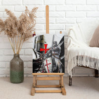 Knights Templar Crusader Canvas Wall Art Medieval Armor Red Cross Shield